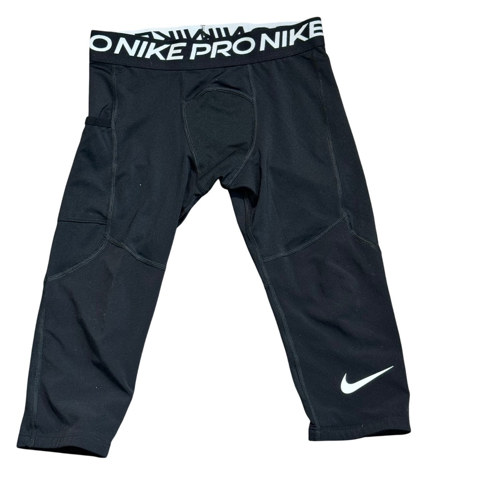NIKE Big‎ Kids Boys Small Black Pro Dri-FIT Training 3/4 Tights Compression